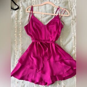 NWOT Express Fuchsia Mini Romper Dress